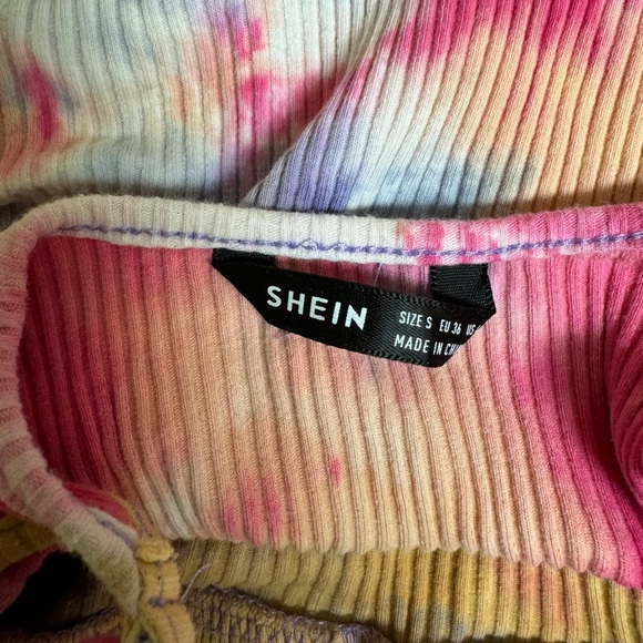 Tie Dye Drawstring Ruched Side Crop Cami Top Size Small - Picture 4 of 4